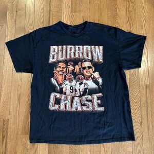 Cincinnati Bengals Joe Burrow and Jamarr Chase Black Graphic T-Shirt